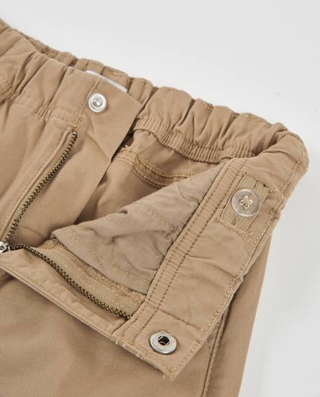 Chino garçon avec taille élastique et poches latérales Beige 4 - vertbaudet enfant 