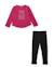 Ensemble fille en maille avec t-shirt imprimé et leggings ajustés Rose 1 - vertbaudet enfant 
