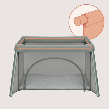 Lit parapluie 2en1 mila ultra-léger avec matelas 4 cm et sac Beige cream+Beige taupe+Green sage 18 - vertbaudet enfant 