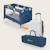 Lit parapluie parc bébé 2en1 stefi 125 x 65 cm avec roulettes et sac, 0-36 mois Blue navy 4 - vertbaudet enfant 