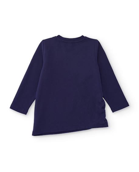 Ensemble fille en jersey avec t-shirt fleuri et legging assorti Bleu 4 - vertbaudet enfant 