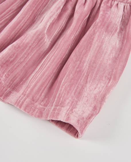 Robe fille en tissu soyeux avec volants Rose 5 - vertbaudet enfant 