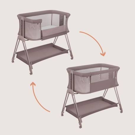 Lit cododo berceau 3en1 luna réglable en hauteur et inclinaison avec matelas Beige sand+Beige taupe+Grey concrete 10 - vertbaudet enfant 
