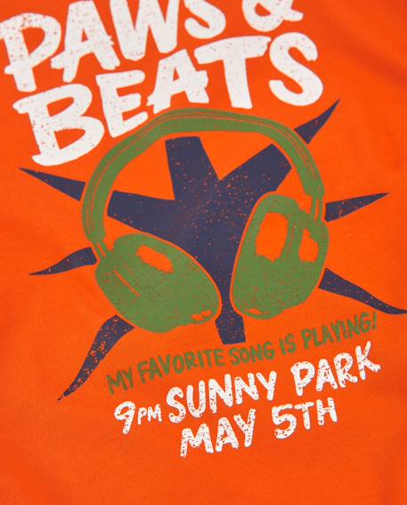 T-shirt garçon en jersey avec graphique musical Orange 4 - vertbaudet enfant 