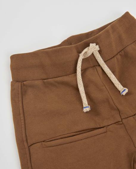 Pantalon de jogging garçon en molleton avec taille élastique et cordon Marron 3 - vertbaudet enfant 
