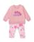 Ensemble en molleton pour bébé avec sweat-shirt dinosaure Rose 1 - vertbaudet enfant 