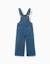 Salopette en jean large à ourlets effilochés Bleu 1 - vertbaudet enfant 