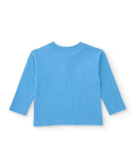 T-shirt fille en jersey à motif cœur et manches longues Bleu 2 - vertbaudet enfant 