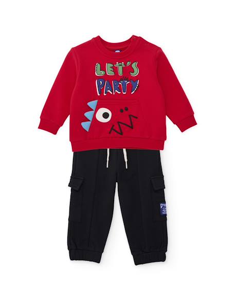Garçon-Ensemble-Ensemble en molleton garçon  sweat à message et pantalon assorti
