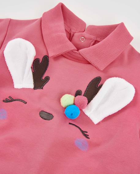 Robe fille en molleton au design fantaisie et toucher doux Rose 4 - vertbaudet enfant 