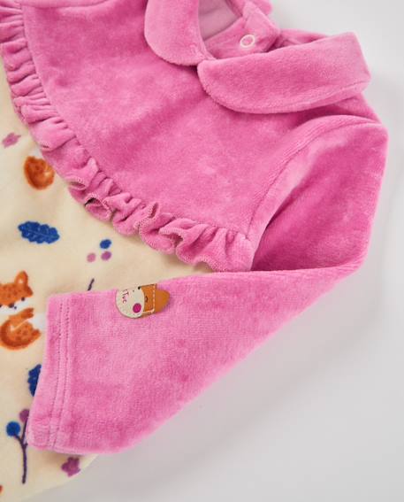 Barboteuse en maille pour bébé avec imprimé petits animaux Rose 3 - vertbaudet enfant 