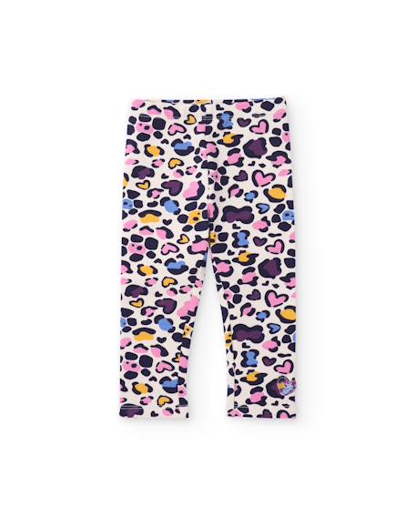 Ensemble fille en molleton avec sweat à nœud et legging imprimé Bleu 3 - vertbaudet enfant 