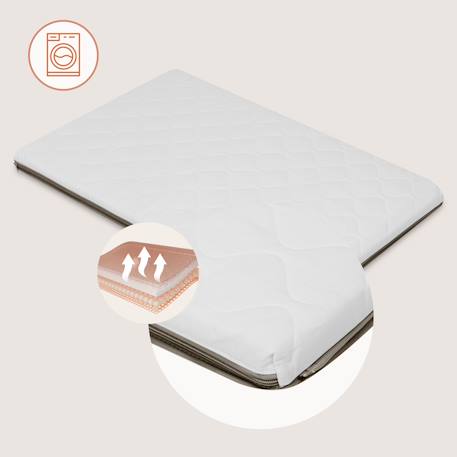 Lit parapluie 2en1 mila ultra-léger avec matelas 4 cm et sac Beige cream+Beige taupe+Green sage 9 - vertbaudet enfant 