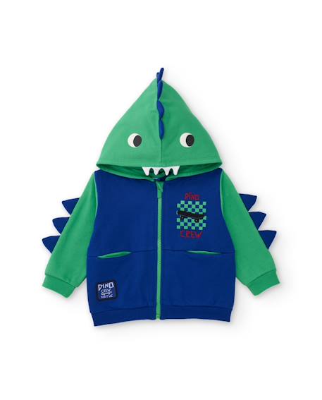 Ensemble molleton garçon  sweat zippé et pantalon imprimé Bleu 3 - vertbaudet enfant 