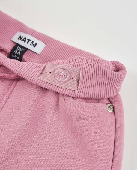 Pantalon fille en maille à coupe large et taille élastique Rose 3 - vertbaudet enfant 