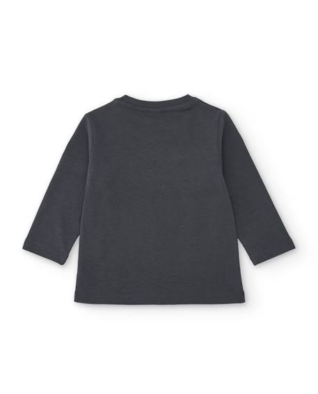 T-shirt garçon manches longues en jersey imprimé ville Gris 2 - vertbaudet enfant 