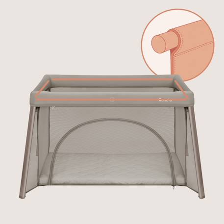 Lit parapluie 2en1 mila ultra-léger avec matelas 4 cm et sac Beige cream+Beige taupe+Green sage 12 - vertbaudet enfant 