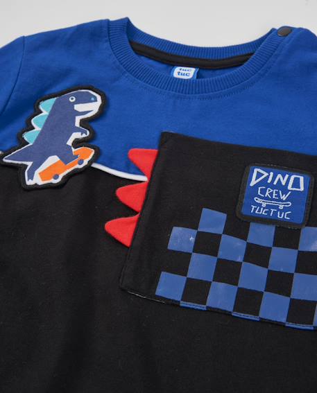 T-shirt manches longues bébé garçon en jersey à motif dinosaure Bleu 4 - vertbaudet enfant 