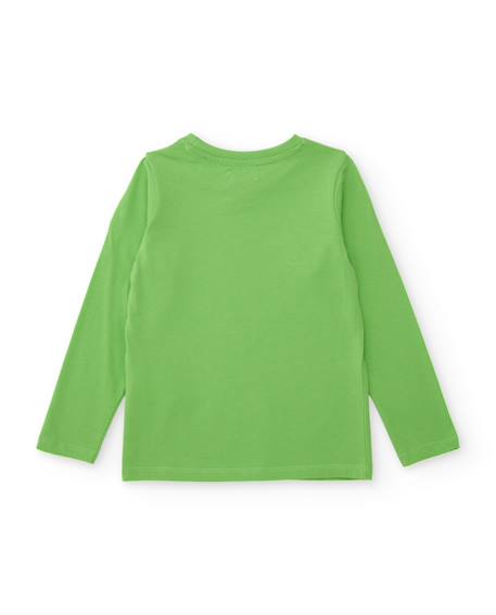 T-shirt garçon en maille avec imprimé crocodile Vert 2 - vertbaudet enfant 