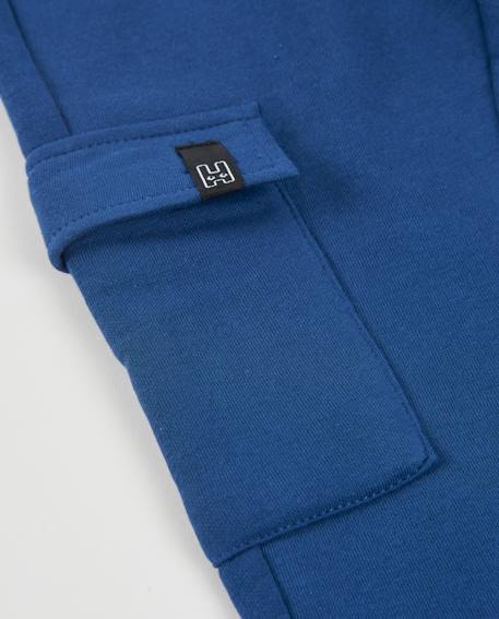 Pantalon cargo en molleton coupe confort pour garçon Bleu 4 - vertbaudet enfant 