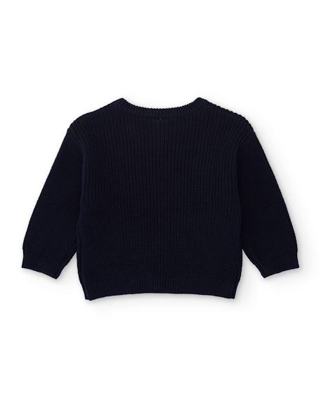 Pull en tricot pour bébé garçon avec message sur le devant Bleu 2 - vertbaudet enfant 
