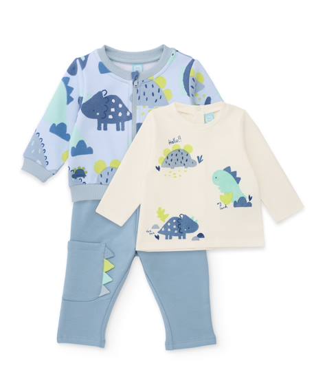 Ensemble bébé en molleton avec veste zippée Bleu 1 - vertbaudet enfant 