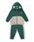 Ensemble bébé garçon en molleton avec sweat à capuche rhinocéros et pantalon Vert 2 - vertbaudet enfant 