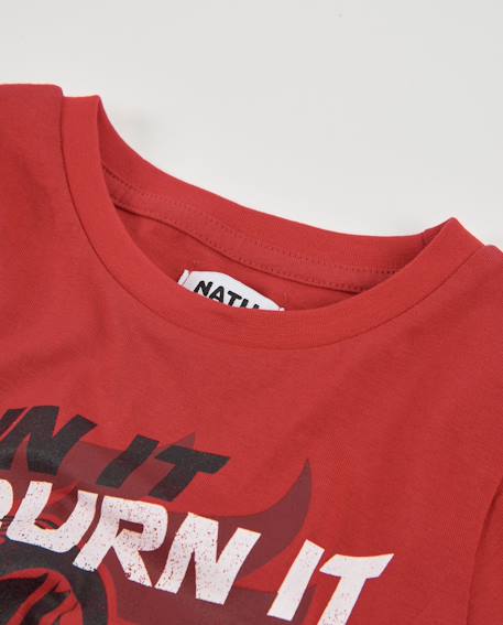 T-shirt garçon en maille avec motif de roue Rouge 3 - vertbaudet enfant 