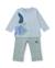 Ensemble bébé en molleton avec imprimé dinosaures Bleu 1 - vertbaudet enfant 