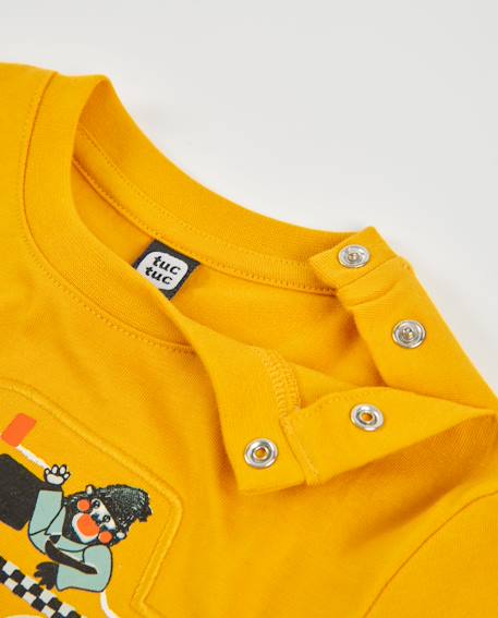 T-shirt garçon manches longues en jersey avec motif voiture Jaune 4 - vertbaudet enfant 
