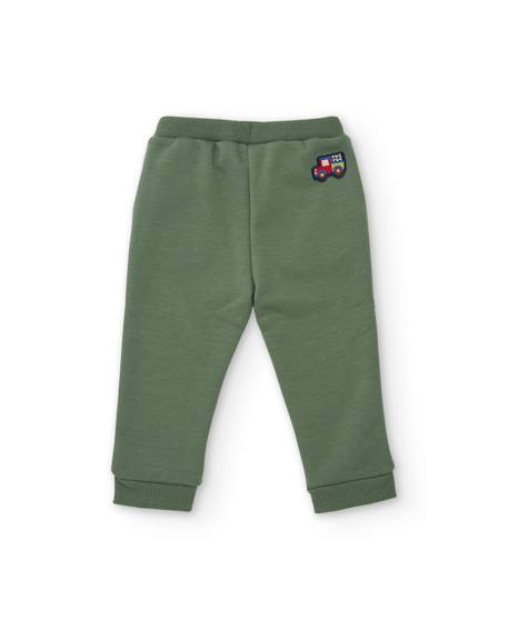 Ensemble bébé garçon en molleton avec sweat motif nature et pantalon Beige 5 - vertbaudet enfant 