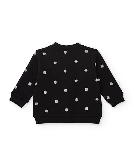 Ensemble en molleton pour fille avec veste à imprimé floral et pantalon assorti Noir 4 - vertbaudet enfant 