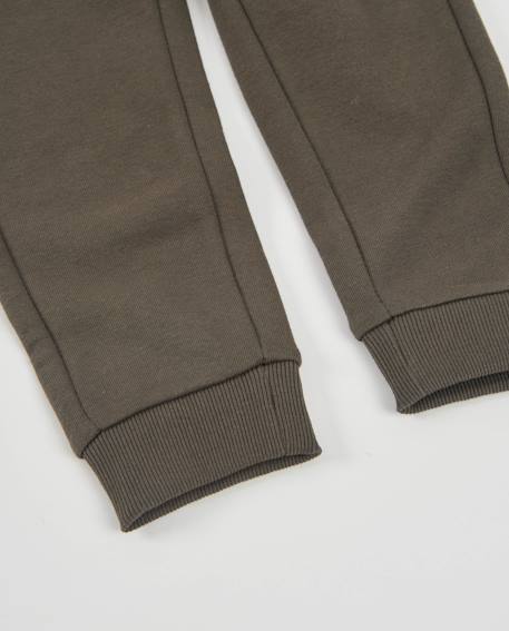 Pantalon en molleton avec cordon de serrage et chevilles bord-côte pour garçon Marron 4 - vertbaudet enfant 