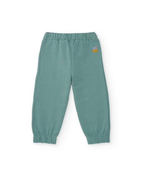 Pantalon de jogging bébé garçon en molleton avec taille élastique et tissu respirant Vert 2 - vertbaudet enfant 