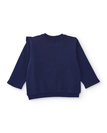Ensemble en molleton pour fille avec sweat et legging imprimé cœurs Bleu 5 - vertbaudet enfant 