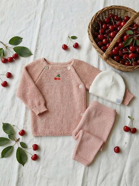 Ensemble broderie cerise Rose misty 1 - vertbaudet enfant 
