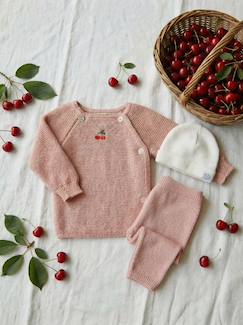 Ensemble naissance broderie cerise - vertbaudet enfant