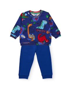 -Ensemble garçon en molleton sweat imprimé dinosaures et pantalon
