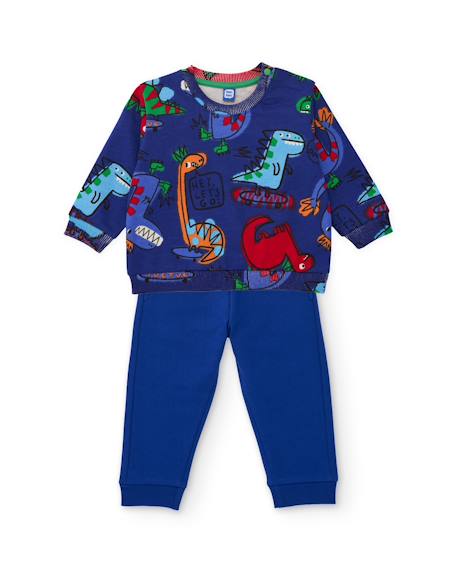 Garçon-Ensemble-Ensemble garçon en molleton sweat imprimé dinosaures et pantalon