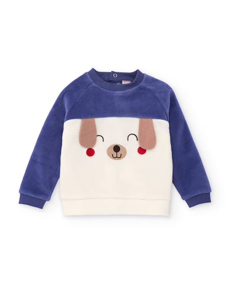 Ensemble en peluche pour bébé avec appliqué de petit chien Violet 2 - vertbaudet enfant 