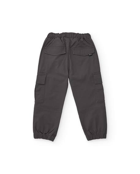 Pantalon cargo pour garçon en toile avec ceinture ajustable Gris 2 - vertbaudet enfant 