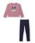 Ensemble pour fille en maille avec t-shirt imprimé et leggings assortis Rose 1 - vertbaudet enfant 