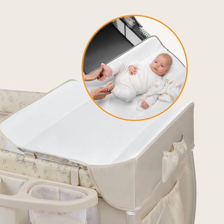 Lit parapluie parc bébé 3en1 sven plus 0-36 mois avec table à langer et moustiquaire Beige latte+Beige olive+Grey scandi 6 - vertbaudet enfant 