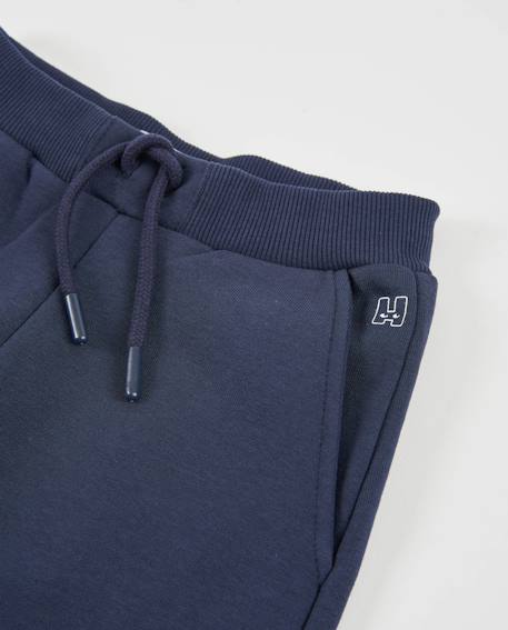 Pantalon fille en molleton avec coupe droite et taille haute Bleu 4 - vertbaudet enfant 