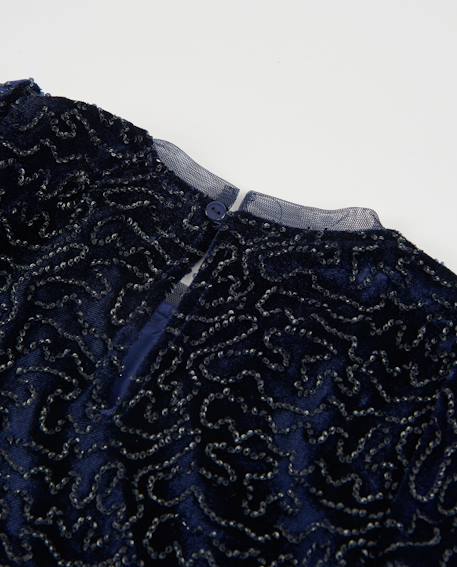 Robe fille avec détail brillant et jupe évasée Bleu 3 - vertbaudet enfant 