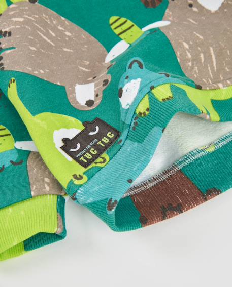 Sweat bébé garçon en molleton à imprimé ours et toucher doux Vert 5 - vertbaudet enfant 