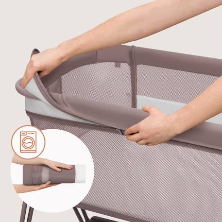 Lit cododo berceau 3en1 luna réglable en hauteur et inclinaison avec matelas Beige sand+Beige taupe+Grey concrete 9 - vertbaudet enfant 
