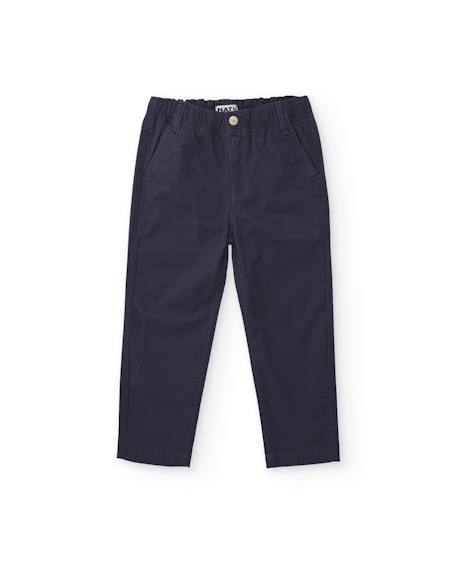 Chino garçon en toile à taille élastique Bleu 1 - vertbaudet enfant 