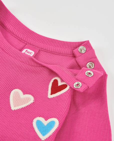 T-shirt fille en jersey à manches longues et volants Rose 4 - vertbaudet enfant 