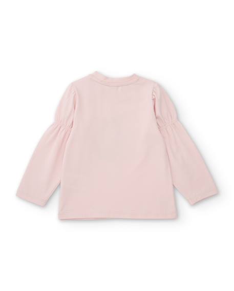 T-shirt fille en jersey à motif cœur et sequins Rose 3 - vertbaudet enfant 